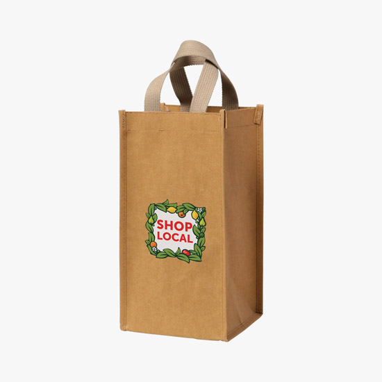 Full Color Tornado Washable Paper Wine Tote