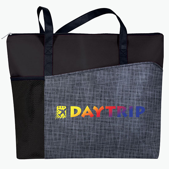 80 GSM Pattern Pocket Zippered Tote - Full Color