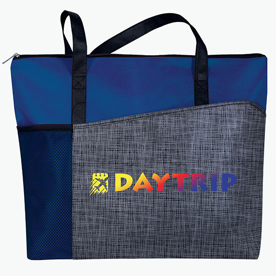 80 GSM Pattern Pocket Zippered Tote - Full Color