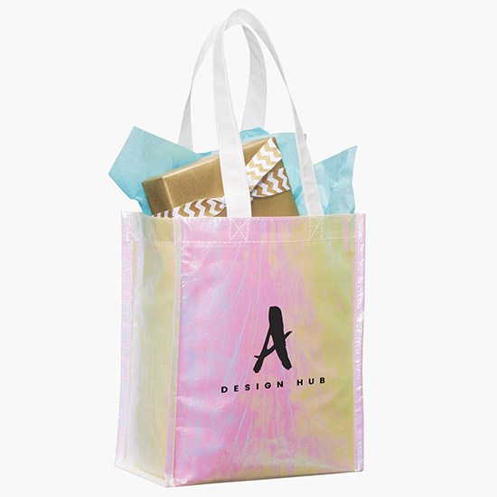 24HR SERVICE TEMPORARILY UNAVAILABLE - 100 GSM Iridescent Laminated Non-Woven Gift Tote - 24-Hour Production