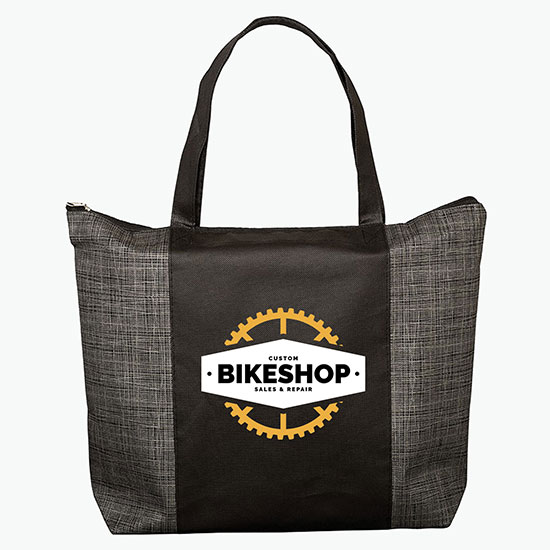 80 GSM Tonal Zippered Convention Tote - Full Color