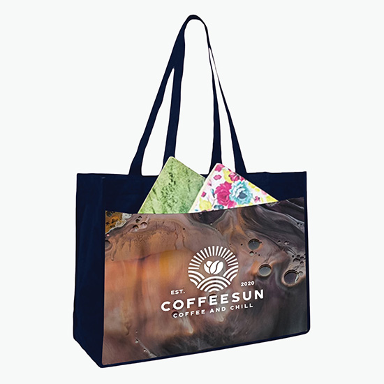 Sublimated Shopping Tote with Pocket - 16 x 18