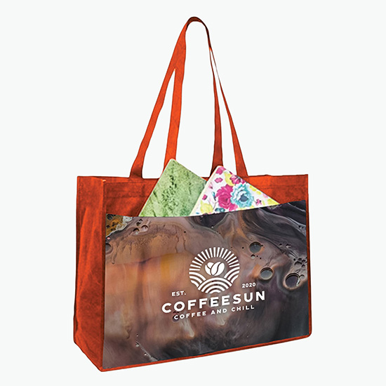 Sublimated Shopping Tote with Pocket - 16 x 18
