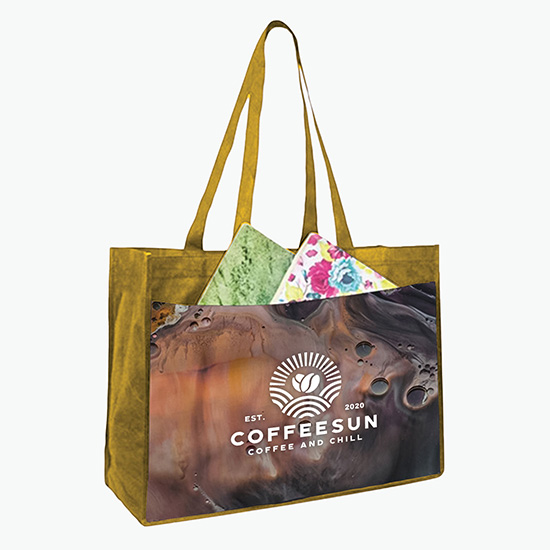 Sublimated Shopping Tote with Pocket - 16 x 18