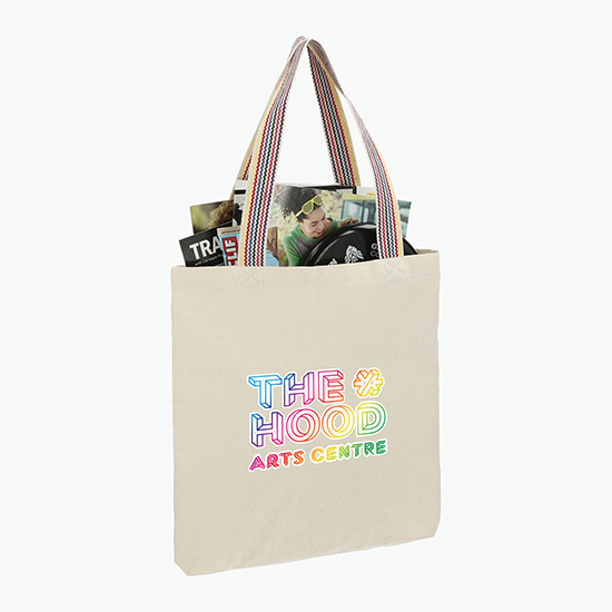 Rainbow Handle Cotton Convention Tote - Full Color