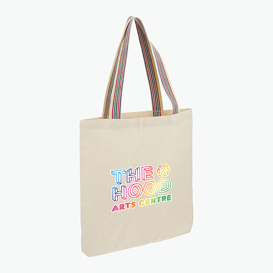 Rainbow Handle Cotton Convention Tote - Full Color