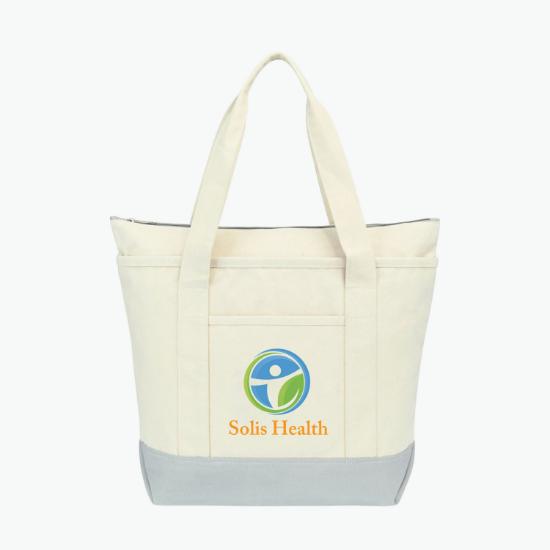 Newport Cotton Zippered Tote - Full Color