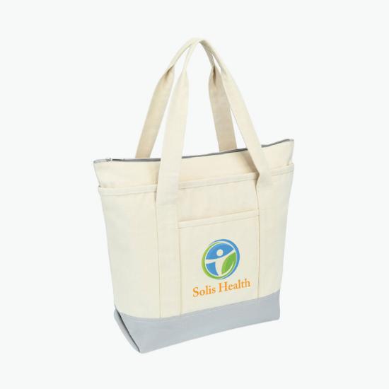 Newport Cotton Zippered Tote - Full Color