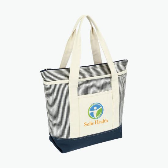 Newport Cotton Zippered Tote - Full Color