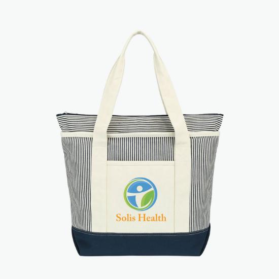 Newport Cotton Zippered Tote - Full Color