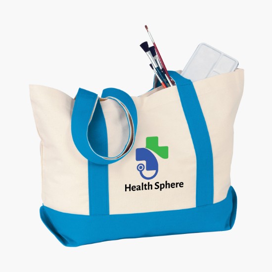 Voyager Cotton Snap Tote - 13 x 20 - Full Color