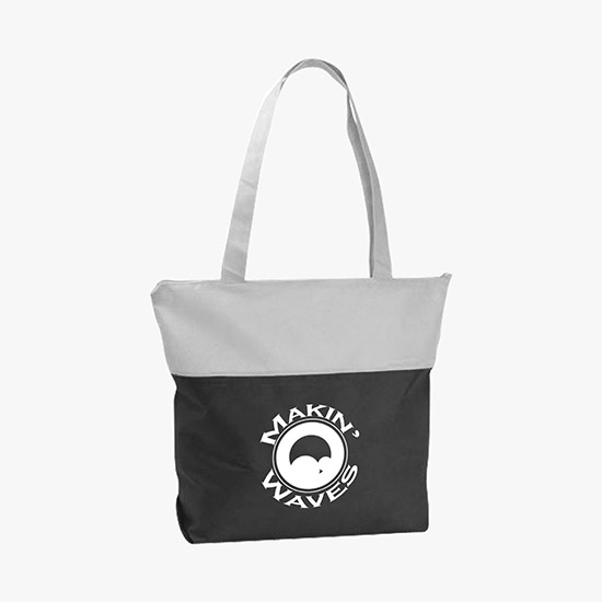 80 GSM Two-Tone Zip Tote