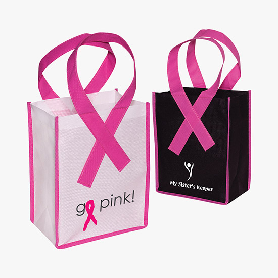 110 GSM Small Awareness Ribbon Shopper