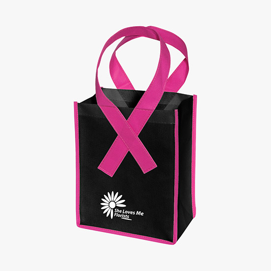 110 GSM Small Awareness Ribbon Shopper