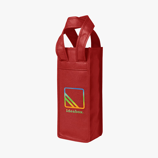 100 GSM Single Bottle Wine Tote - Full Color