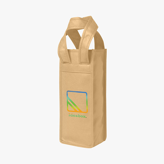 100 GSM Single Bottle Wine Tote - Full Color
