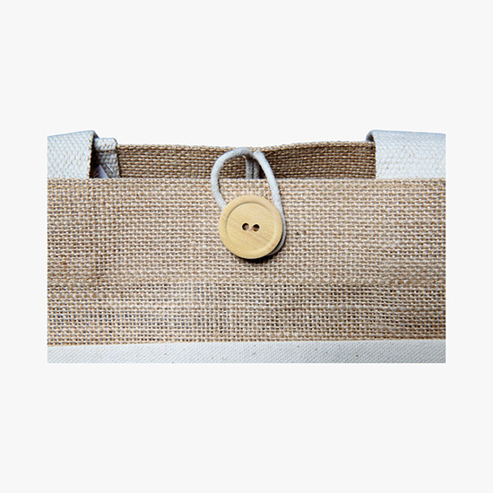 Jute Tote with Cotton Pocket - Full Color