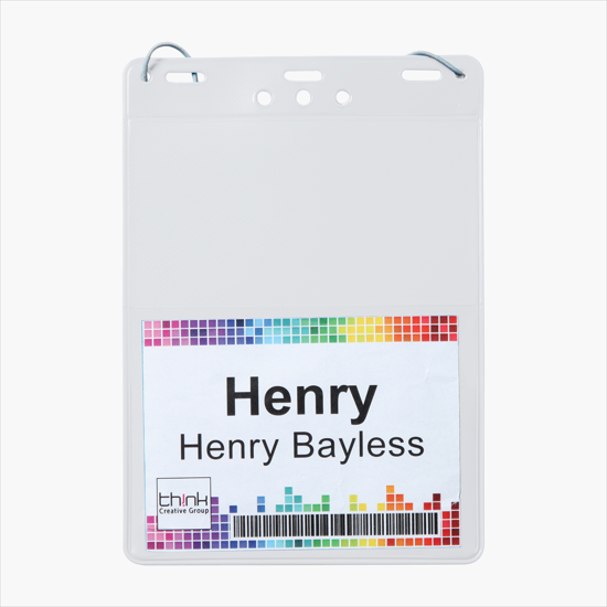 Trade Show Badge Caddy - Blank - Neck Cord Attachment