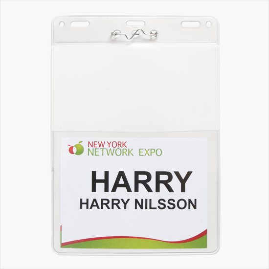Trade Show Badge Caddy - Blank - Pin Attachment