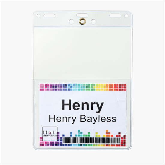 Trade Show Badge Caddy - Blank - Pin/Clip Attachment