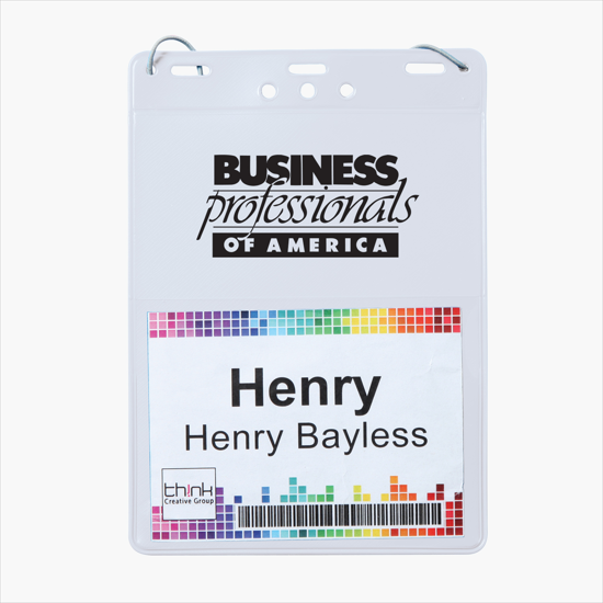 Trade Show Badge Caddy - Printed - Neck Cord Attachment