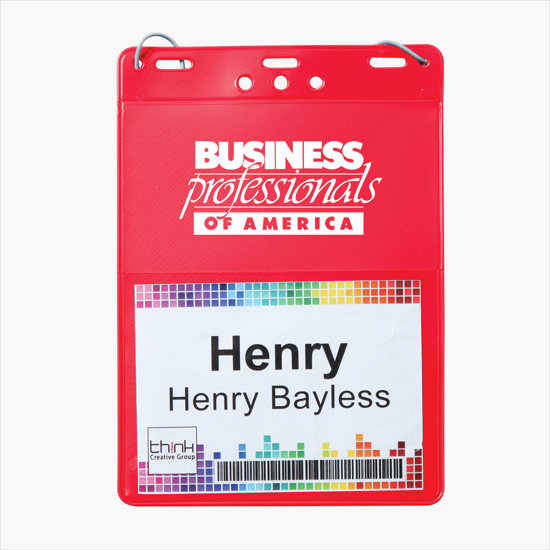 Trade Show Badge Caddy - Printed - Neck Cord Attachment