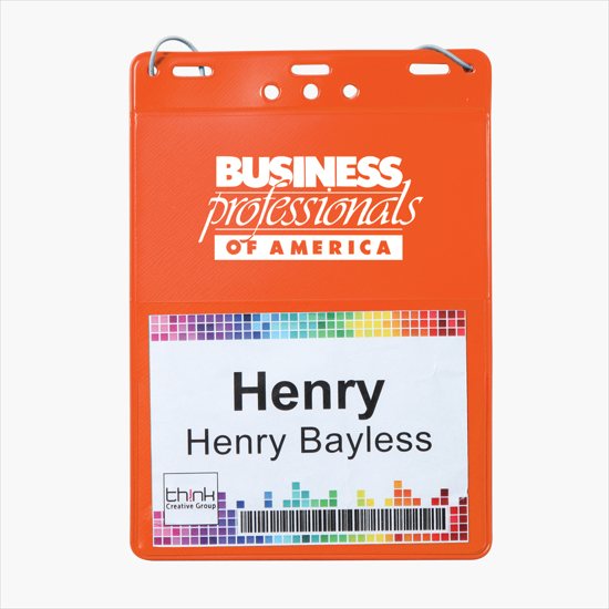 Trade Show Badge Caddy - Printed - Neck Cord Attachment