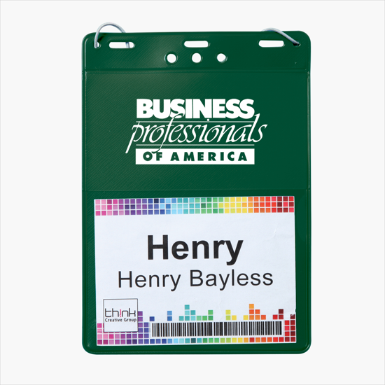 Trade Show Badge Caddy - Printed - Neck Cord Attachment