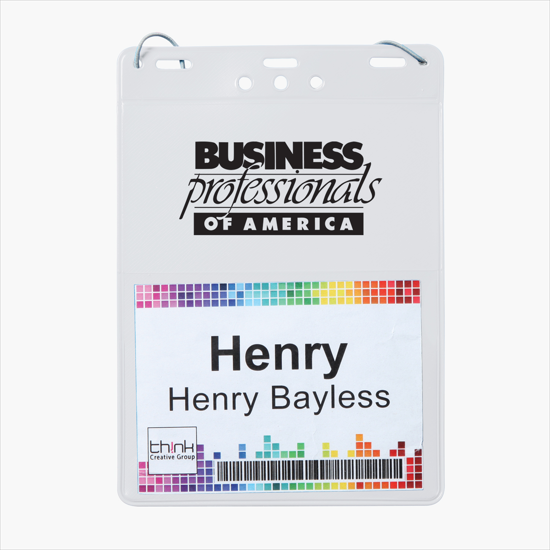 Trade Show Badge Caddy - Printed - Neck Cord Attachment