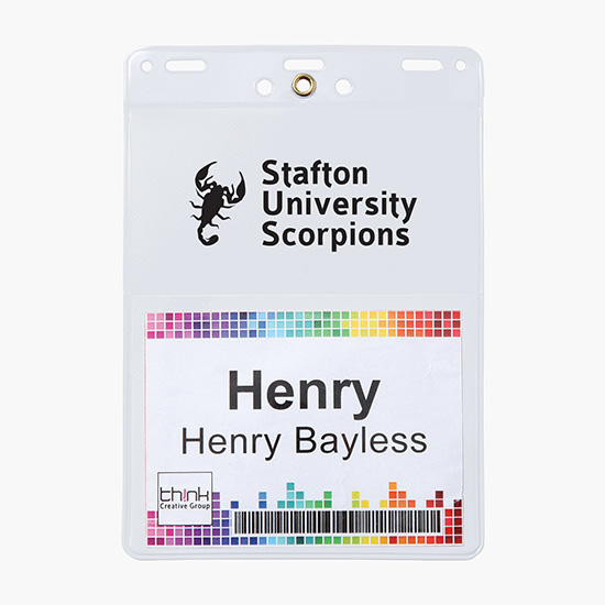 Trade Show Badge Caddy - Printed - Pin/Clip Attachment