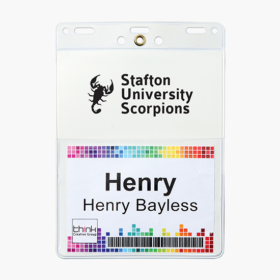 Trade Show Badge Caddy - Printed - Pin/Clip Attachment