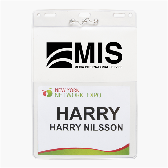 Trade Show Badge Caddy - Printed - Pin Attachment