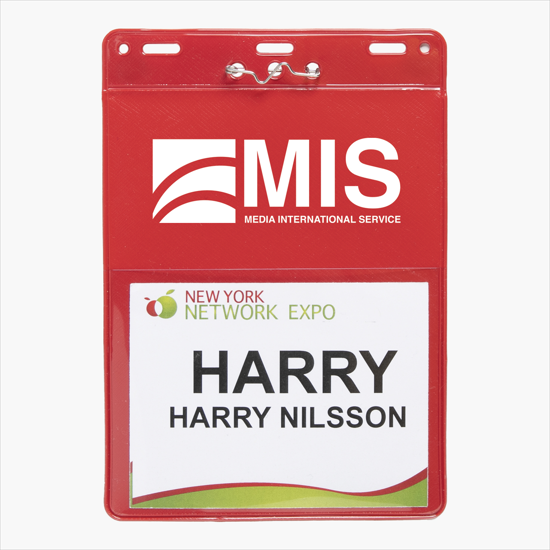 Trade Show Badge Caddy - Printed - Pin Attachment
