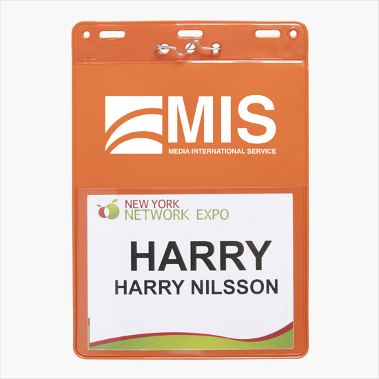 Trade Show Badge Caddy - Printed - Pin Attachment