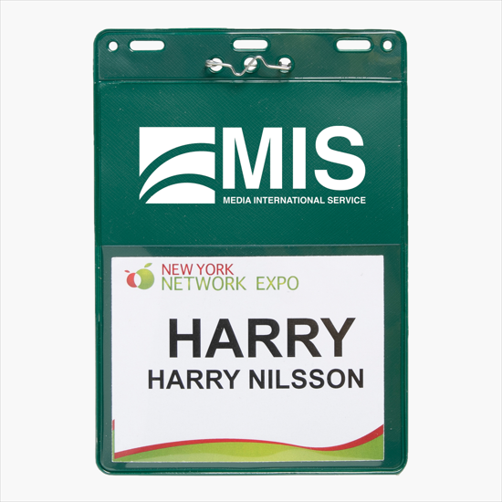 Trade Show Badge Caddy - Printed - Pin Attachment