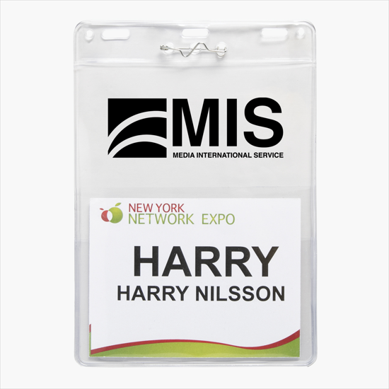 Trade Show Badge Caddy - Printed - Pin Attachment