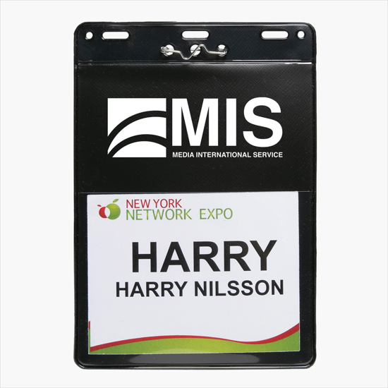 Trade Show Badge Caddy - Printed - Pin Attachment