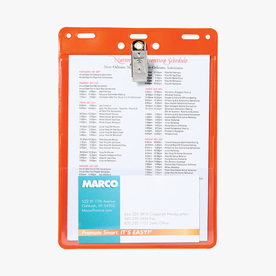Trade Show Badge Caddy - Printed - Clip Attachment