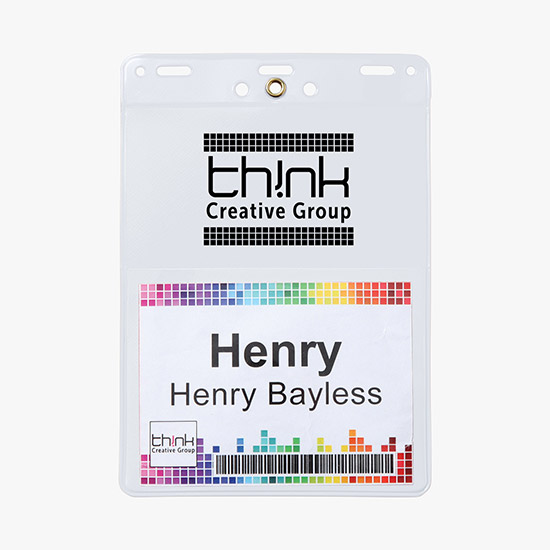 Trade Show Badge Caddy - Printed - Clip Attachment