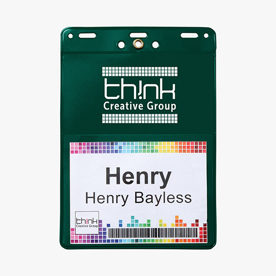 Trade Show Badge Caddy - Printed - Clip Attachment