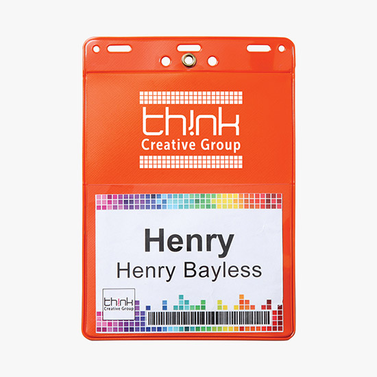 Trade Show Badge Caddy - Printed - Clip Attachment