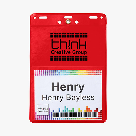 Trade Show Badge Caddy - Printed - Clip Attachment