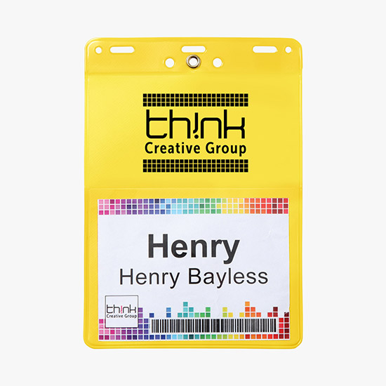 Trade Show Badge Caddy - Printed - Clip Attachment