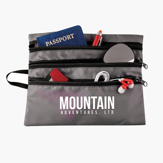 Triple Pocket Accessory Travel Bag