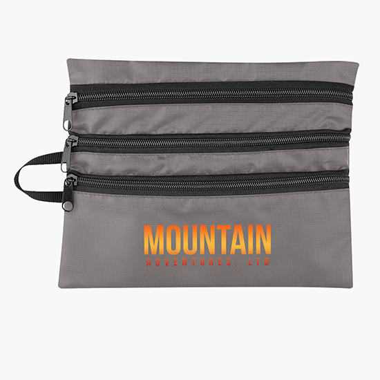 Triple Pocket Accessory Travel Bag - Full Color
