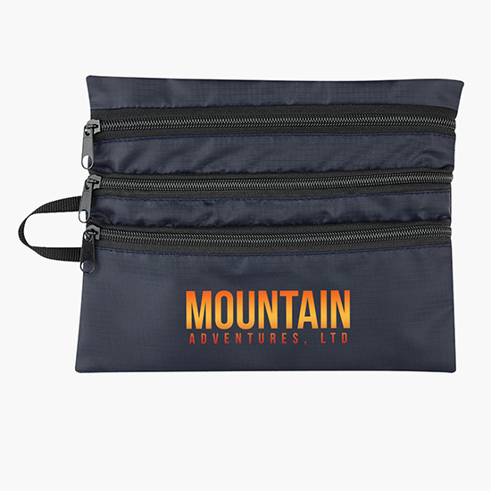 Triple Pocket Accessory Travel Bag - Full Color