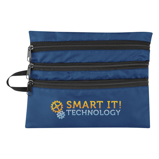 Triple Pocket Accessory Travel Bag - Full Color