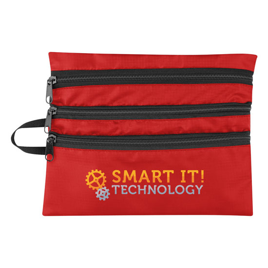 Triple Pocket Accessory Travel Bag - Full Color