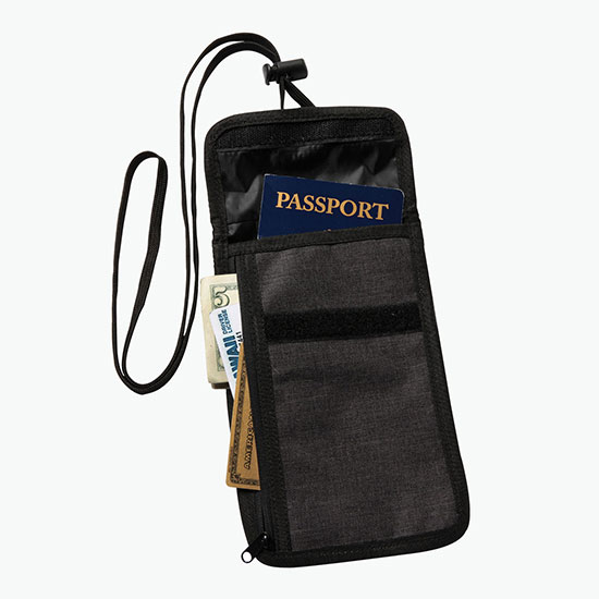 Crosshatch Travel Neck Wallet - Full Color