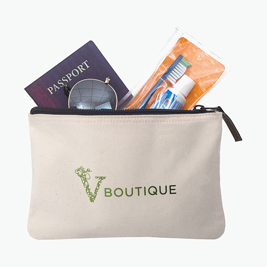 Avery Cotton Zippered Pouch - Full Color